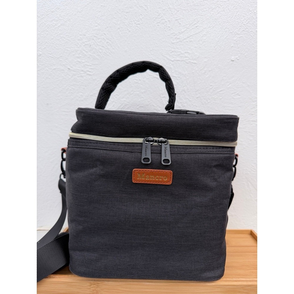 Mancro Insulated Lunch Bag Gray Cooler Tote‎ Waterproof Work School Travel